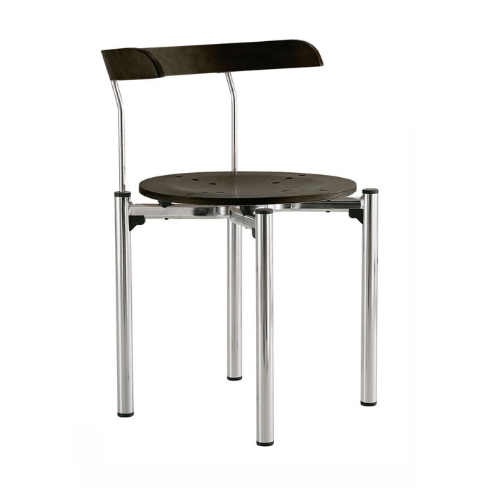 Стол на метална основа   BISTRO WOOD CHROM
